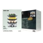 ⁦سلّاق بيض وطاهي خضار بالبخار Green Lion 3 طوابق – 500 وات – حتى 16 بيضة – رمادي⁩ - الصورة ⁦5⁩