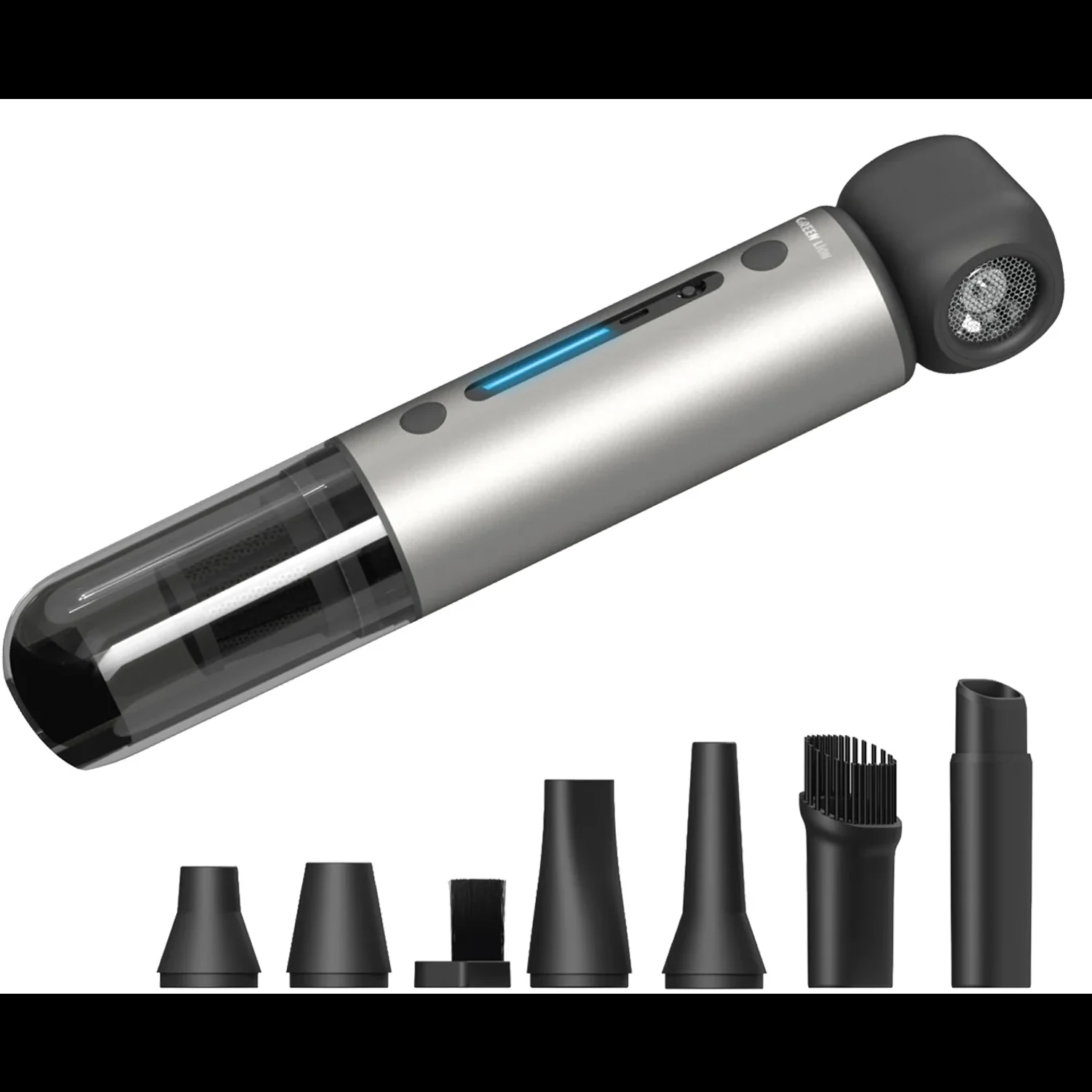 أجهزة كهربائية ومنزلية عالية الجودة من جوتك | GOTECH مكنسة ومنفاخ سيارة لاسلكية Green Lion Vac Max – 150 واط، شفط 19kPa، بطارية 6000mAh، USB-C، رمادي - الصورة 1