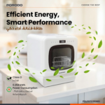 ⁦غسالة أطباق Porodo للأسطح المكتبية – 5.7 لتر – 6 برامج – تعقيم UV – أبيض – PDLFSTC05WH⁩ - الصورة ⁦6⁩