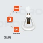 ⁦موزّع عطور بدون ماء Porodo Lifestyle Aroma Sphere – انتشار بارد، 3 أوضاع، بطارية 7 أيام، شحن USB-C، أبيض⁩ - الصورة ⁦4⁩