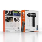 ⁦مكنسة وبلاور سيارة لاسلكية Porodo Tornado Prime – شفط عاصف 16500Pa، محرك Brushless 78000RPM، بطارية 6000mAh، شحن USB-C سريع، أسود⁩ - الصورة ⁦7⁩